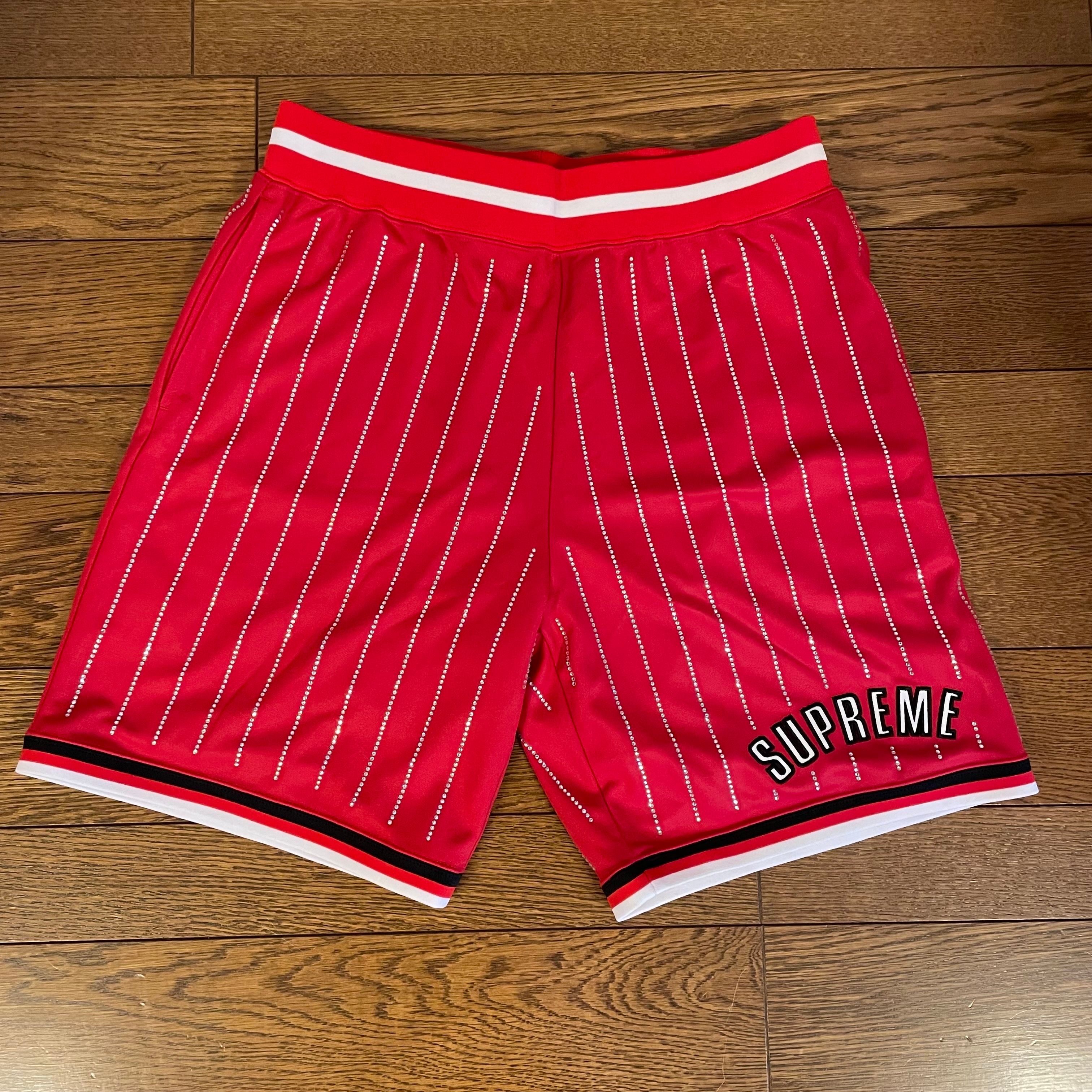 Supreme シュプリーム ラインストーン バスケット ショーツ Supreme Rhinestone Stripe Basketball Short 