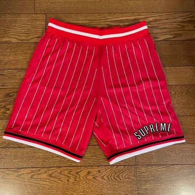 Supreme Rhinestone Stripe Basketball Short "Red"