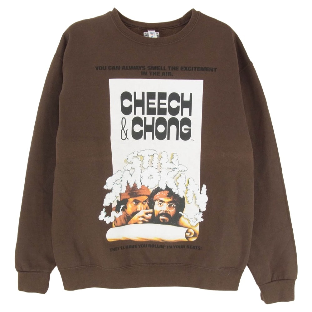 WACKO MARIA ワコマリア スウェット Cheech & Chong STILL SMOKIN CREW NECK SWEAT SHIRT チーチアンドチョン クルーネック スウェット  トレーナー ブラウン系 M【中古】