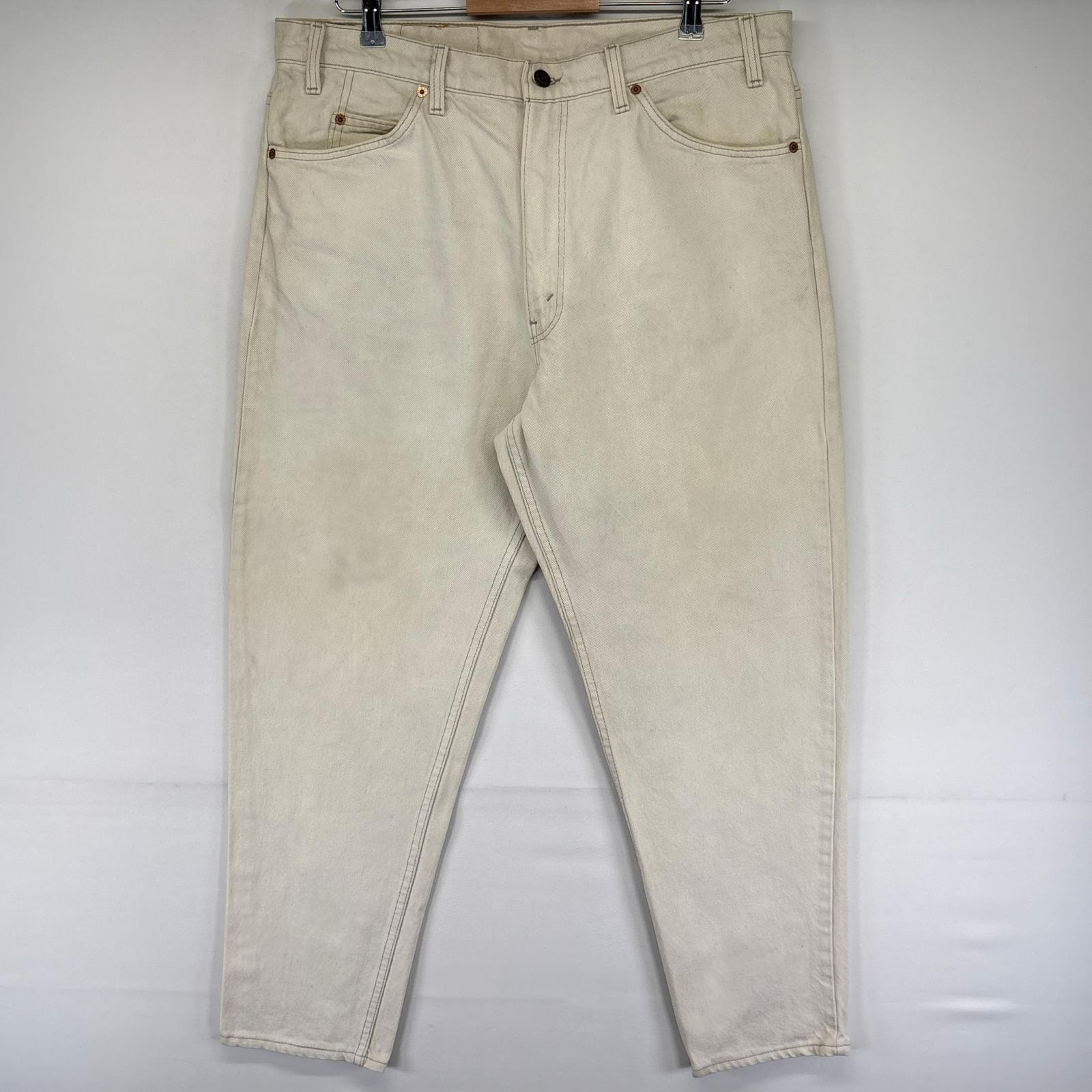 古着 90's/90年代 リーバイス Levi's USA製 デニム パンツ 550 テーパード バギー オレンジタブ W38 L30  ホワイト系 メンズ