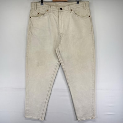 古着 90's/90年代 リーバイス Levi's USA製 デニム パンツ 550 テーパード バギー オレンジタブ W38 L30 ホワイト系 メンズ