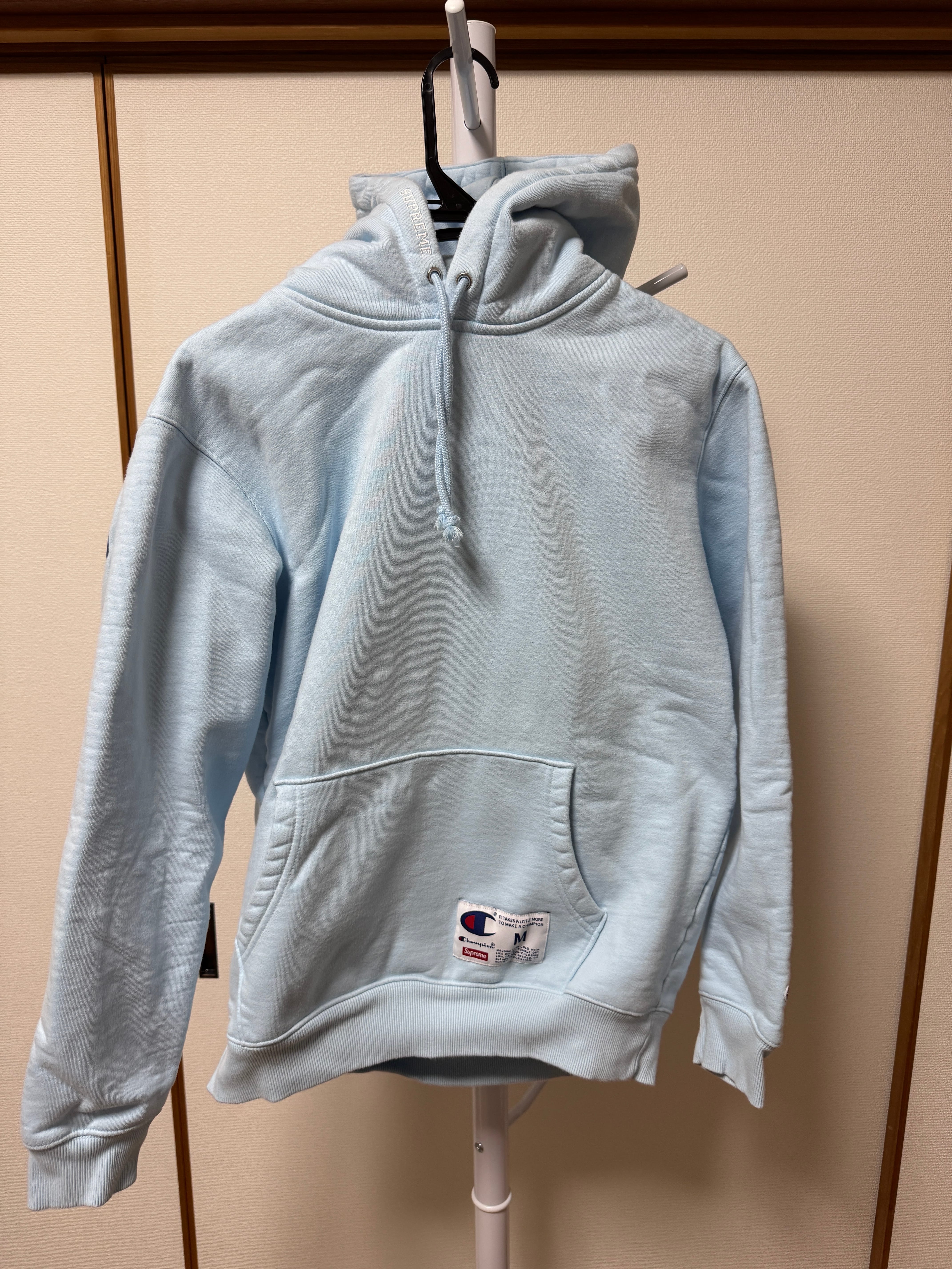 Supreme Champion Hooded Sweatshirt "Light Blue"