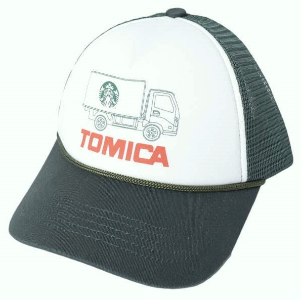 新品 STARBUCKS STAND by BEAMS x TOMICA スターバックススタンド バイ ビームス トミカ 26SS 別注 ショップ限定 キッズ トラックプリントメッシュキャップ 11-41-2395-965 GREEN KIDS CAP