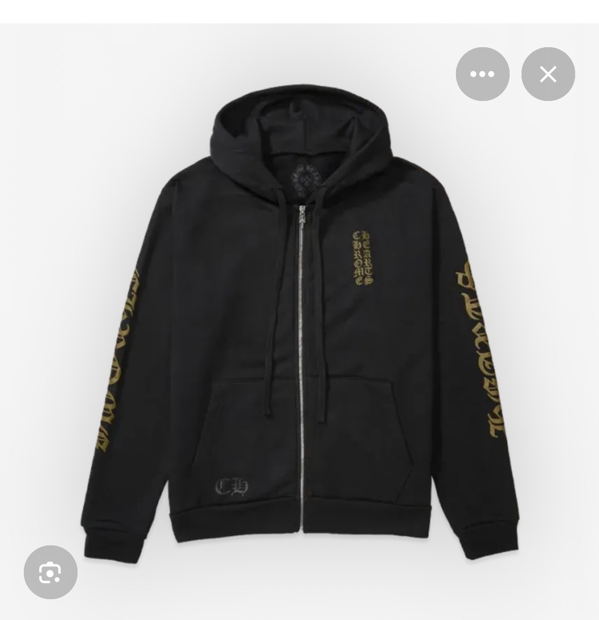Chrome Hearts Vertical Logo Zip Up Hoodie "Black/Army Green"