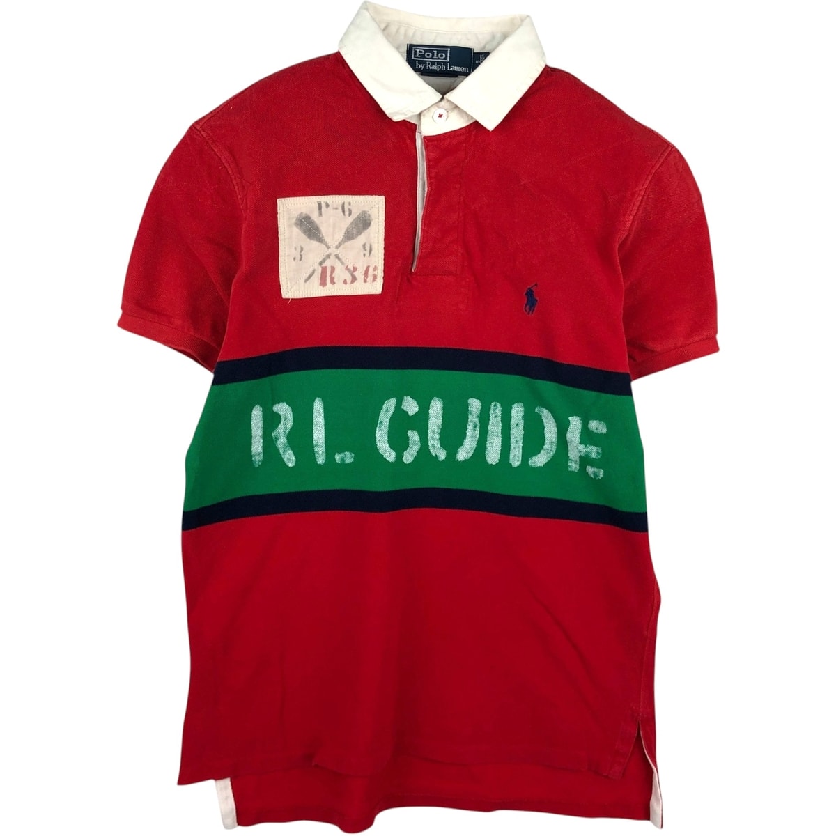 古着 ラルフローレン Ralph Lauren POLO by Ralph Lauren CUSTOM FIT 半袖 ラガーシャツ メンズS相当/eaa635160