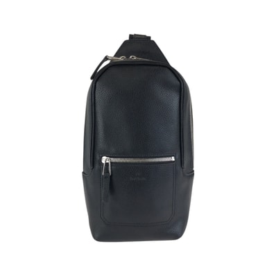 美品 Paul Smith ポール スミス ブラック 黒 シルバー金具 レザー ボディバッグ ショルダーバッグ 602617 【中古】
