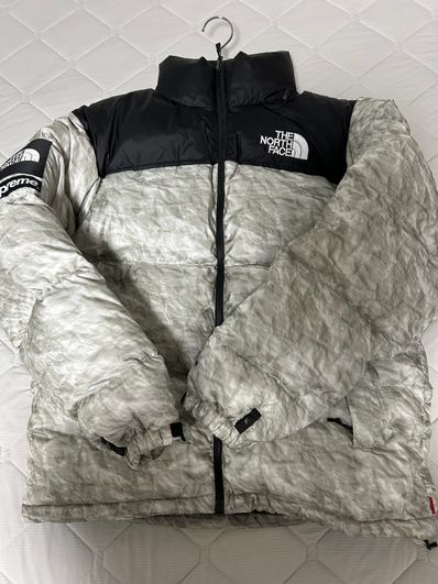 Supreme x The North Face Nuptse Jacket "White Paper Print"