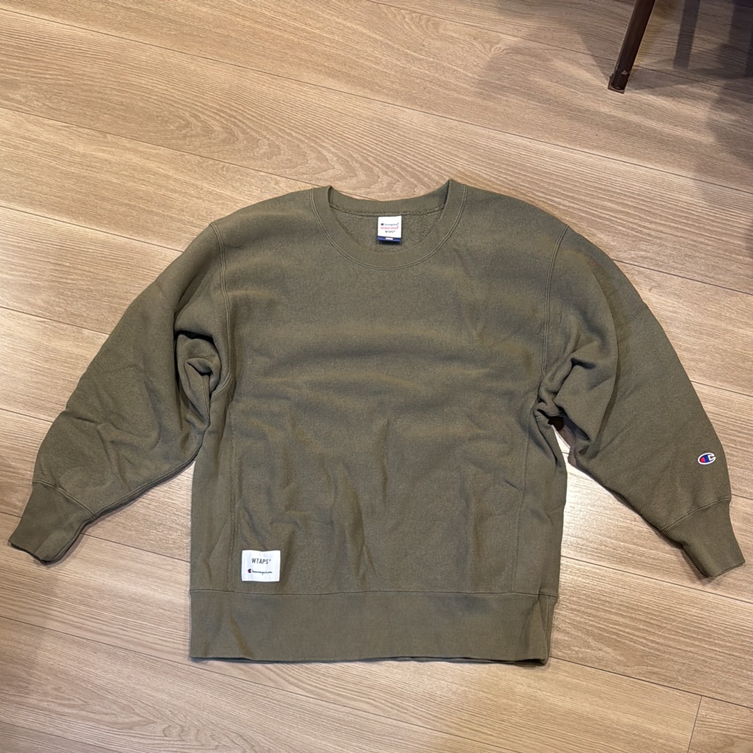 Wtaps ACADEMY / CREW NECK / COTTON. CHAMPION. REVERSE WEAVE "Olive Drab" (672)