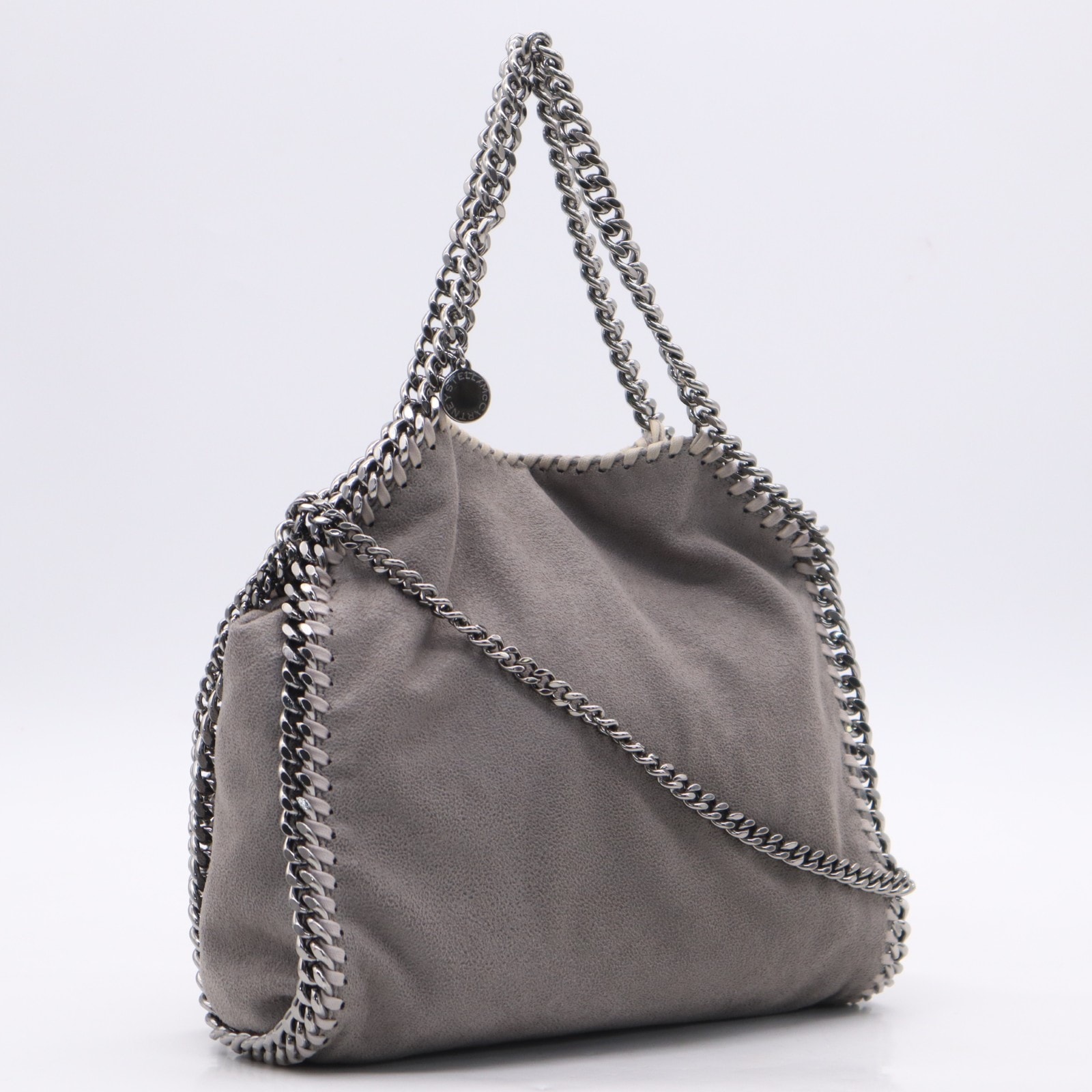 美品 Stella McCartney ステラマッカートニー レザー ファラベラ ミニ チェーンショルダーバッグ 391698 ショルダーバッグ グレー レザー レディース