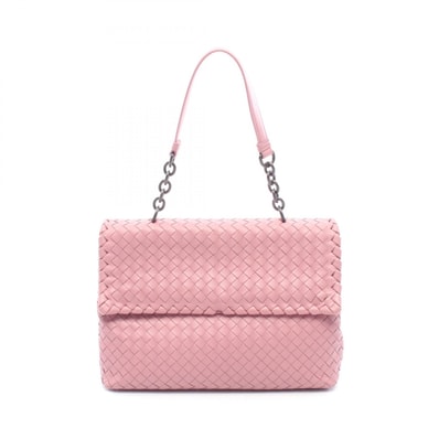 ボッテガヴェネタ BOTTEGA VENETA イントレチャート ショルダーバッグ バッグ ラムスキン(羊革) レディース ピンク系 【中古】