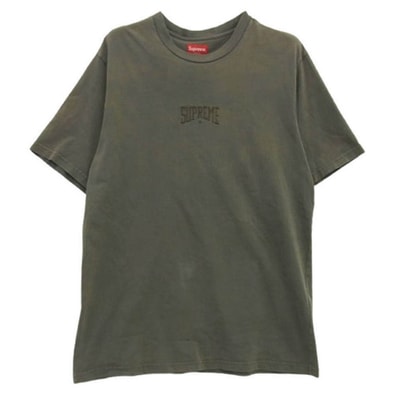 Supreme シュプリーム Tシャツ 22SS Acid Wash S/S Top Tee アシッドウォッシュ ロゴ刺繍 クルーネック 半袖 Tシャツ グレー系 M【中古】