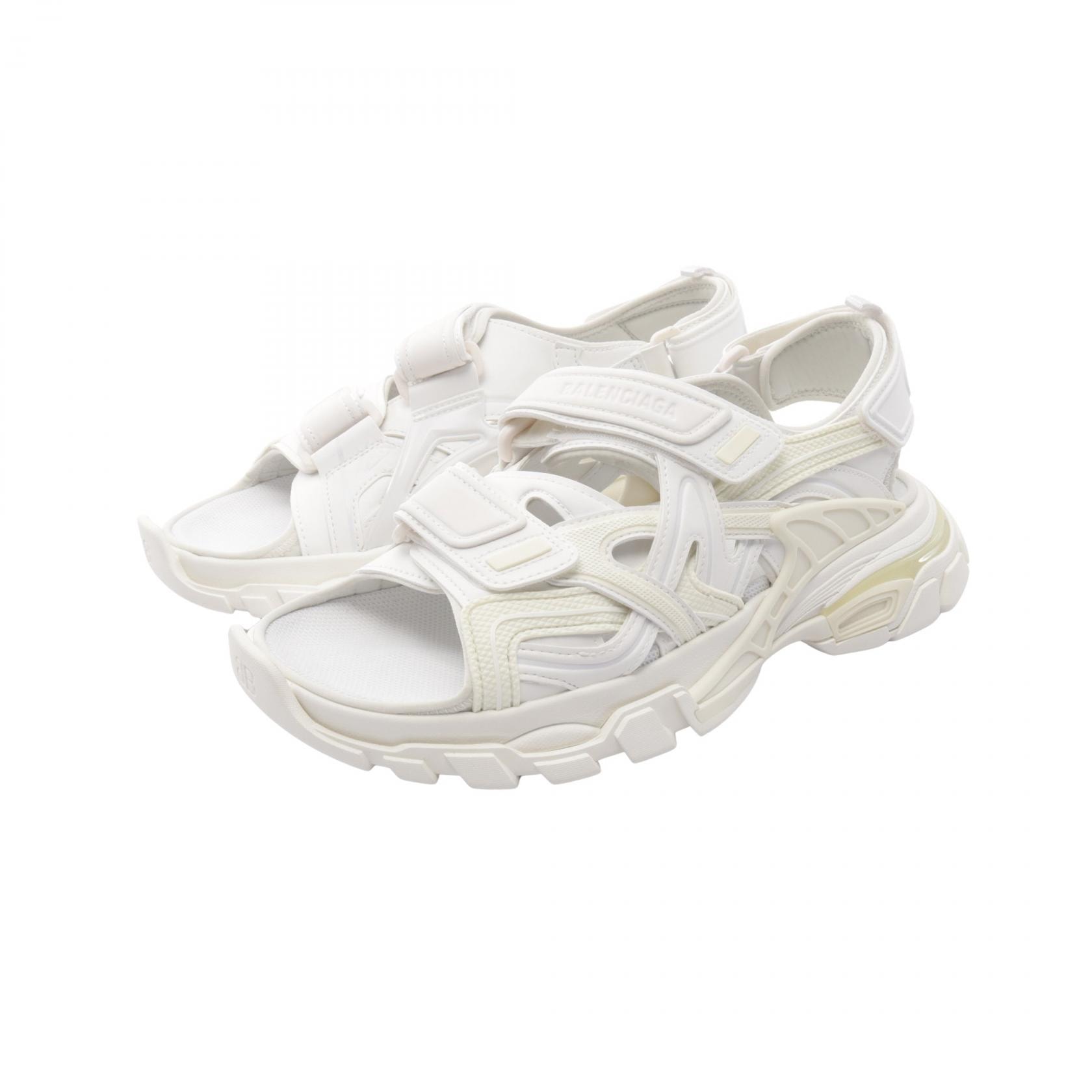 バレンシアガ BALENCIAGA TRACK トラック サンダル 靴 レザー ファブリック メンズ ホワイト系 / アイボリー系 617542 【中古】
