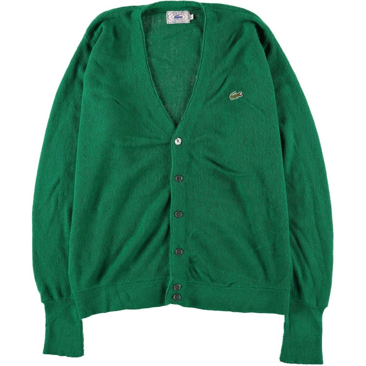 古着 70~80年代 ラコステ LACOSTE IZOD ニットカーディガン メンズL相当 ヴィンテージ/eaa581395