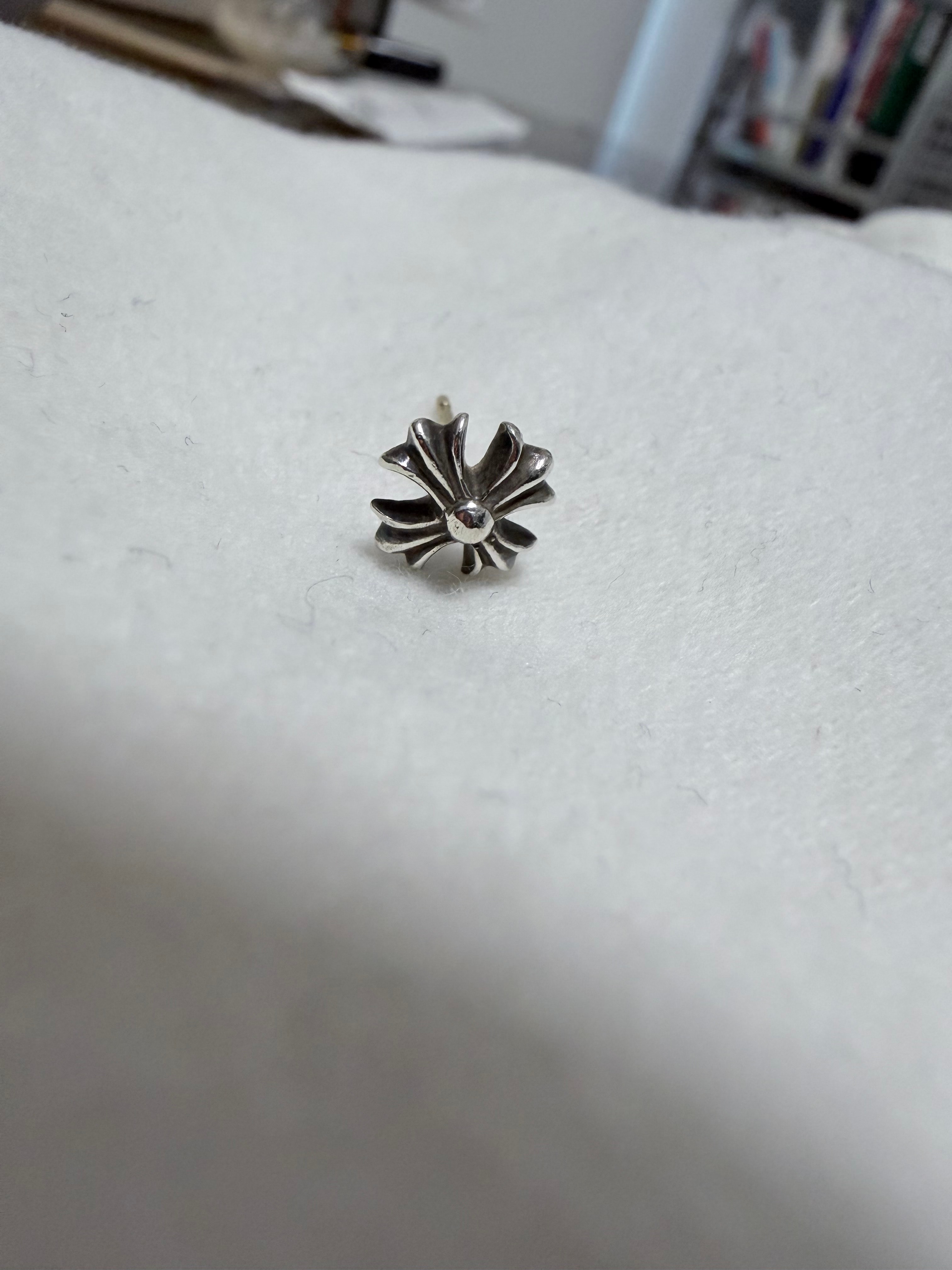 Chrome Hearts CH Plus Stud Earrings "Silver"
