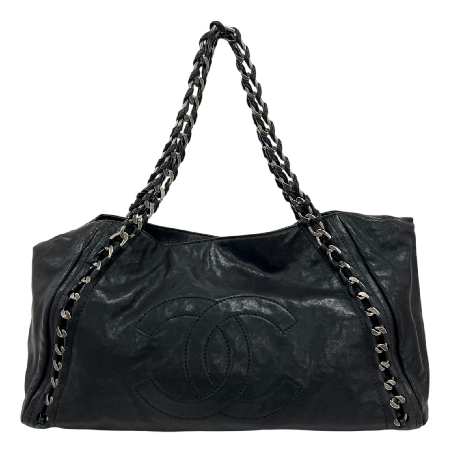 シャネル ココマーク ショルダーバッグ ラムスキン A33378 ブラック レディース CHANEL 中古