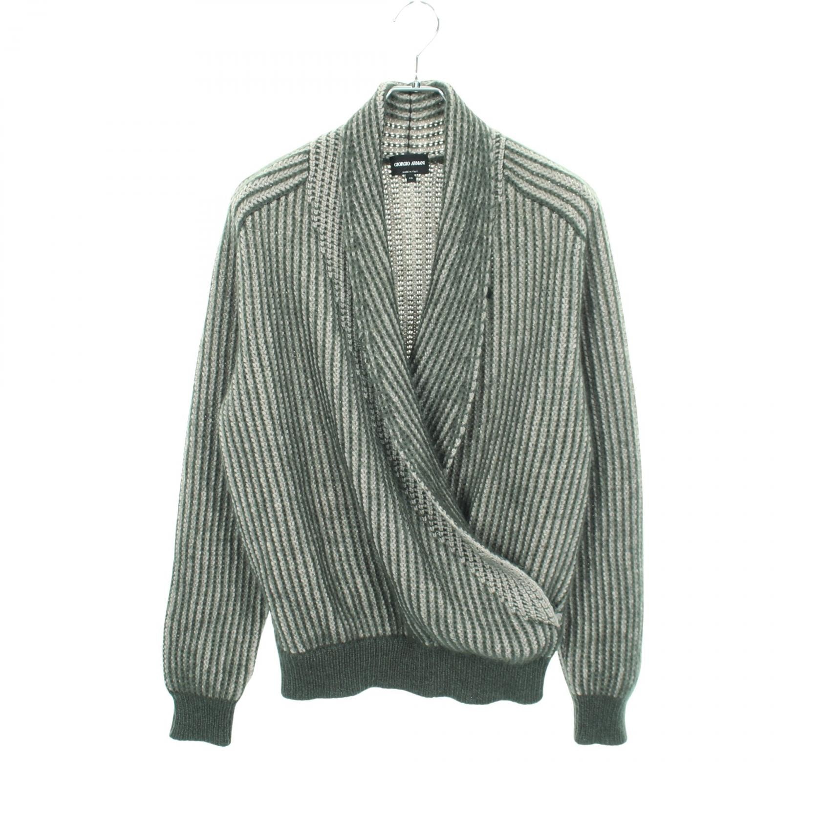 ジョルジオアルマーニ GIORGIO ARMANI ニット 衣料品 トップス カシミヤ モヘヤ メンズ グリーン系 / グレー系 【中古】