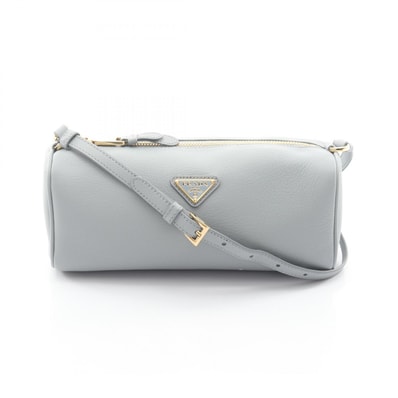 プラダ PRADA SOFT GRAIN ショルダーバッグ バッグ レザー レディース ブルー系 1BC239 【中古】
