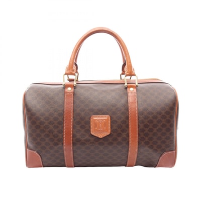 セリーヌ CELINE マカダム ハンドバッグ バッグ PVCコーティングキャンバス レザー レディース ブラウン系 【中古】