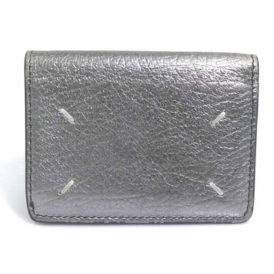 メゾンマルジェラ Maison Margiela 三つ折り財布 レザー シルバー ユニセックス【中古】 h32271a