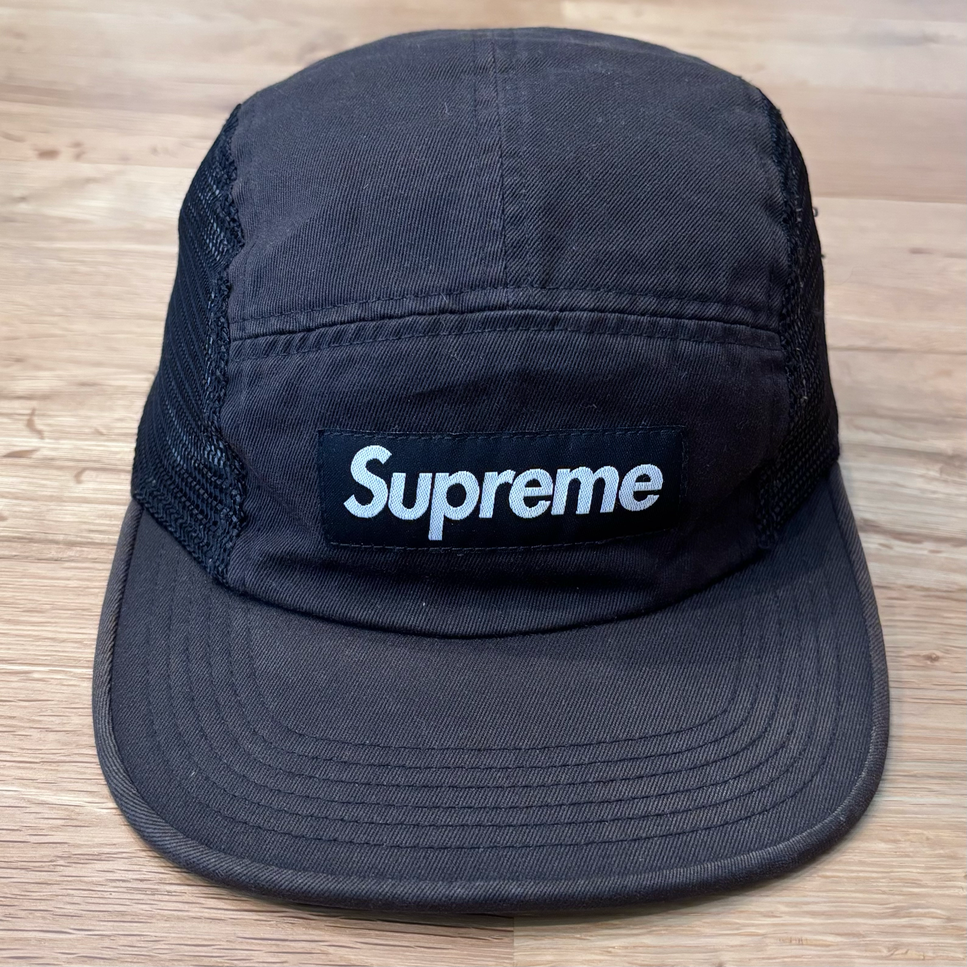 Supreme Mesh Side Panel Camp Cap ブラック 黒 メッシュ サイド パネル キャップ ボックスロゴ