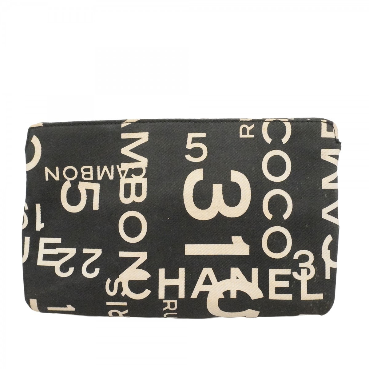 ★SALE【6cd4455】シャネル ポーチ バイシー キャンバス ブラック シルバー金具【中古】レディース