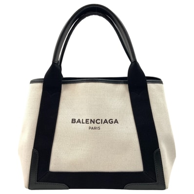 〇〇BALENCIAGA バレンシアガ ネイビーカバス S キャンバス ハンドバッグ トートバッグ 339933・1081・A・00213 ホワイト