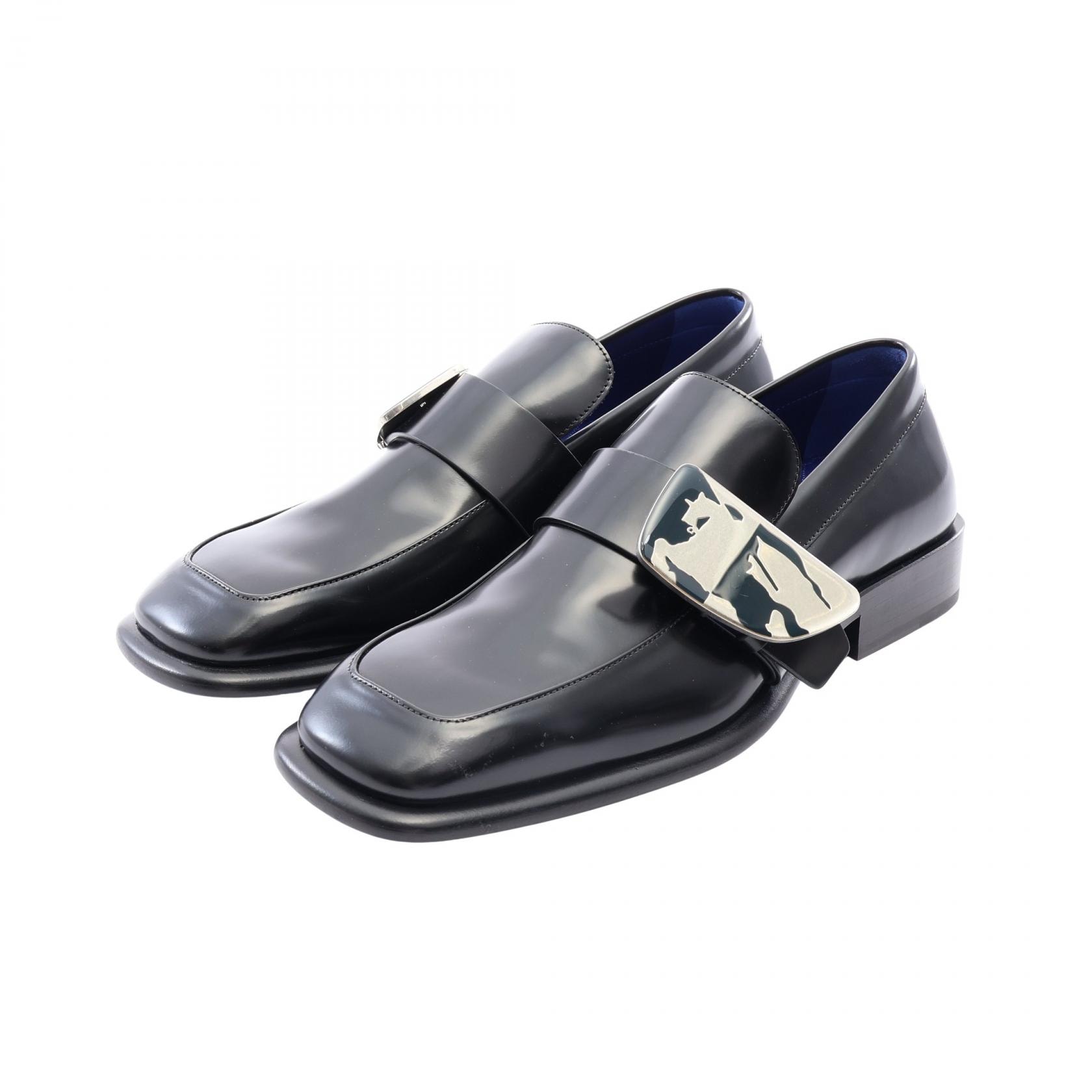 バーバリー BURBERRY シールド ローファー 靴 レザー メンズ ブラック系 【中古】