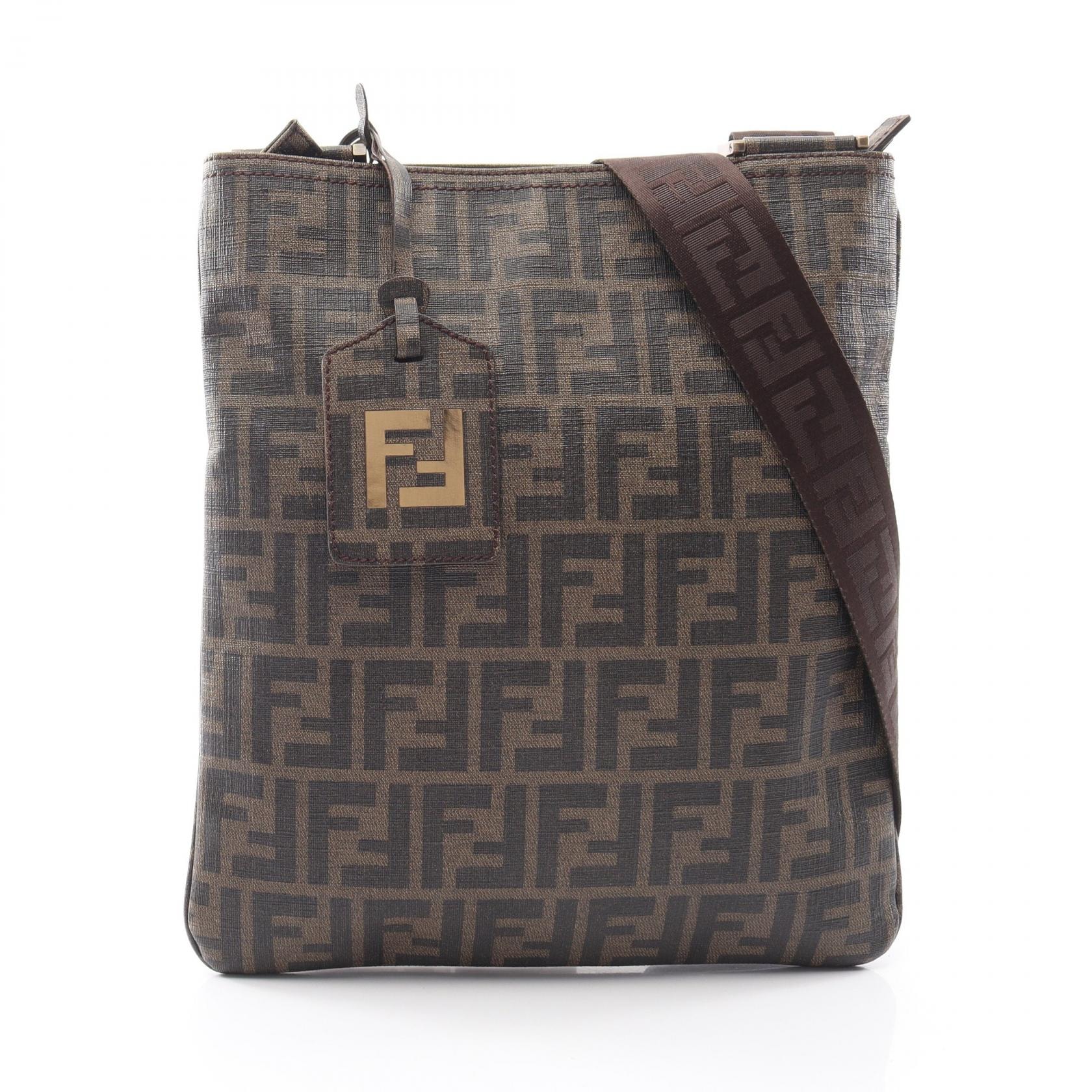 フェンディ FENDI ズッカ ショルダーバッグ バッグ PVCコーティングキャンバス メンズ レディース ブラウン系 / ブラック系 【中古】