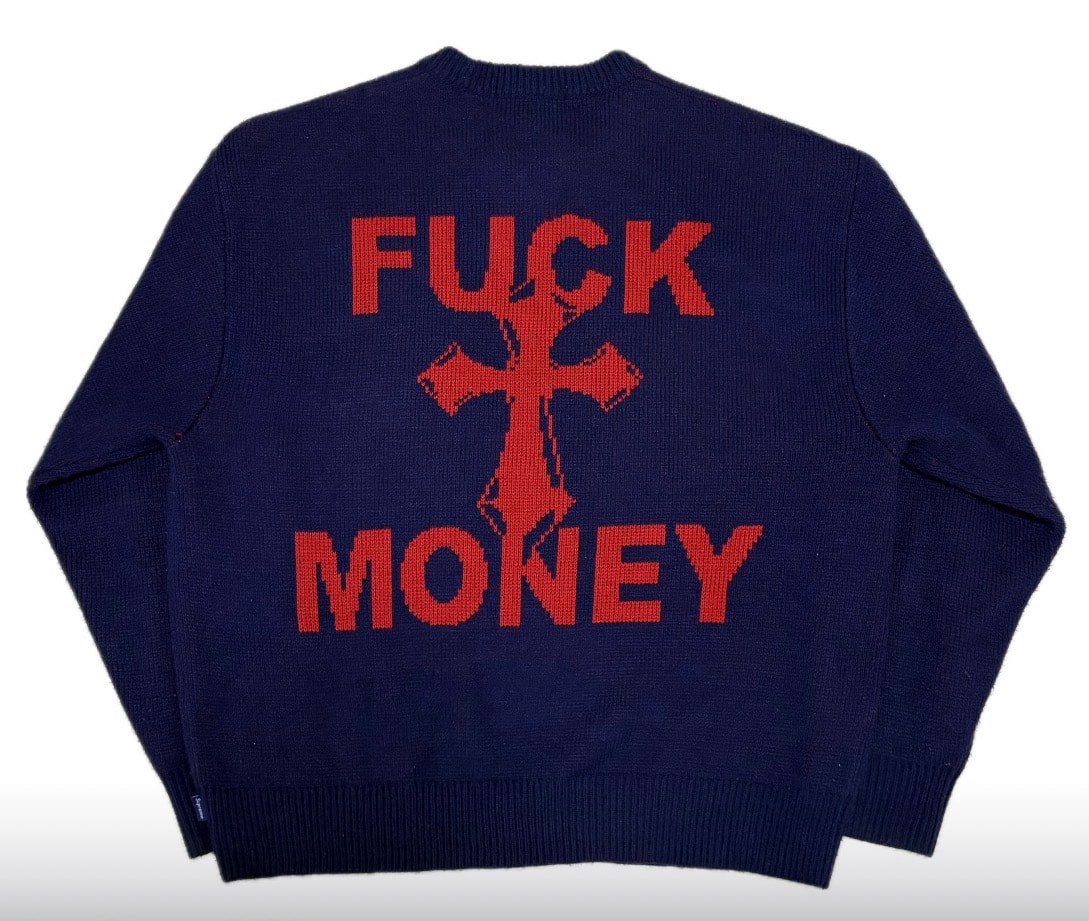 Supreme Fuck Money Sweater "Navy"