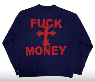 Supreme Fuck Money Sweater "Navy"