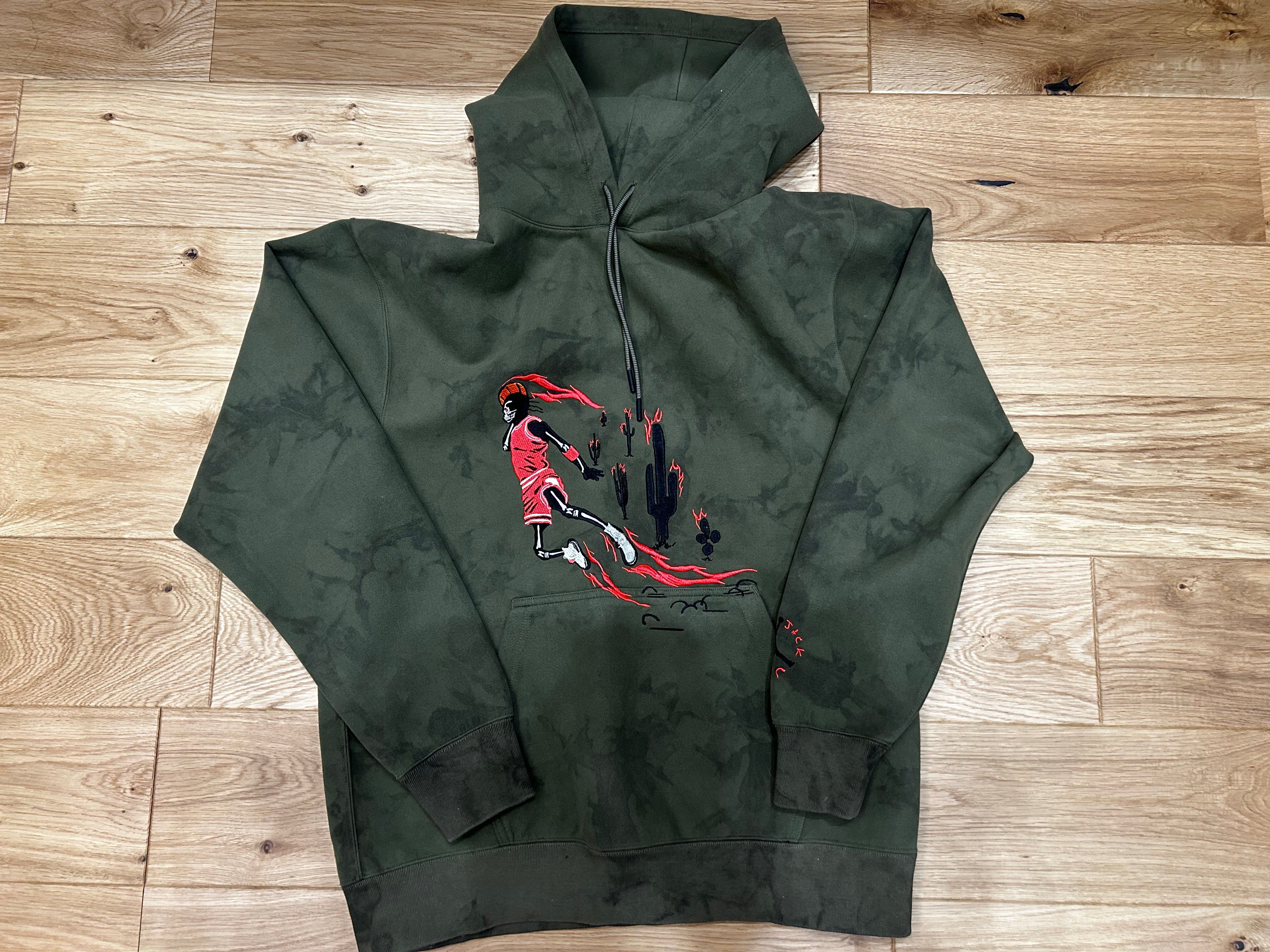 Air Jordan x Travis Washed Suede Hoodie "Olive"
