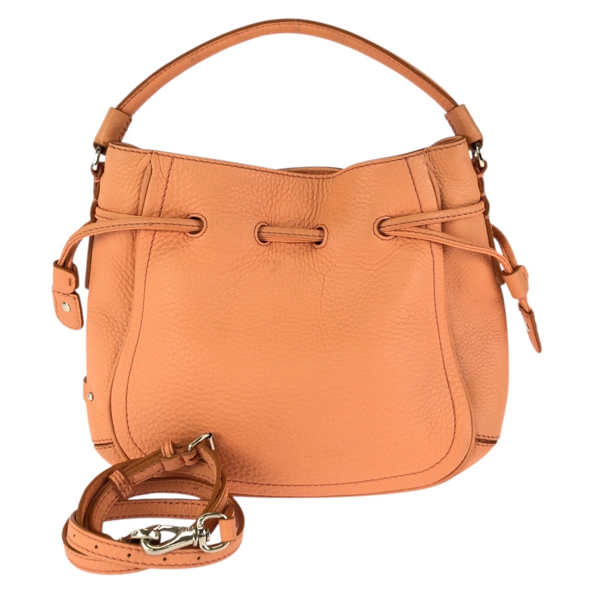 美品 COLE HAAN コールハーン 2way オレンジ シルバー金具 レザー ハンドバッグ ショルダーバッグ 602274 【中古】