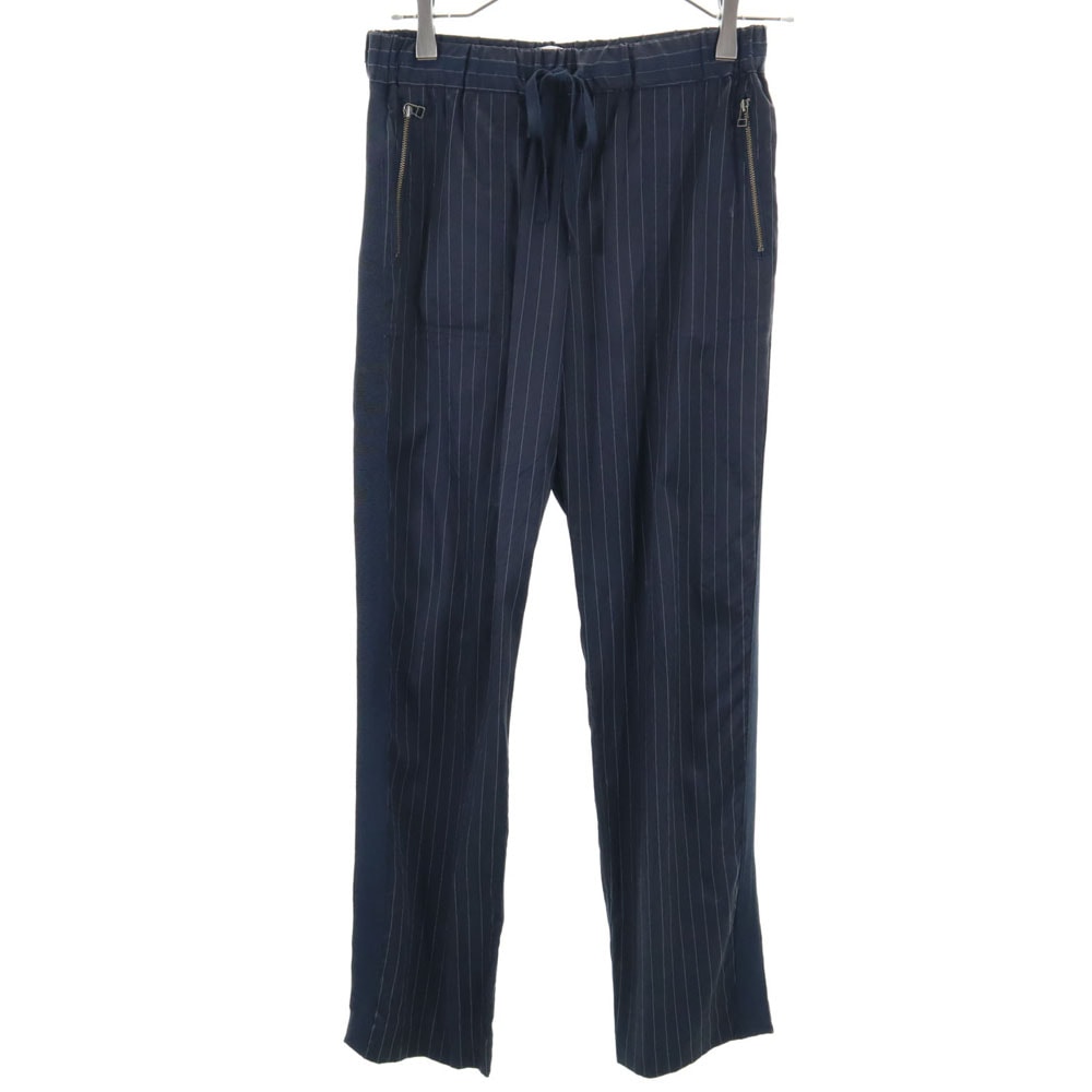LANVIN en Bleu ランバンオンブルー 日本製 ストライプ柄 イージーパンツ 38 ネイビー