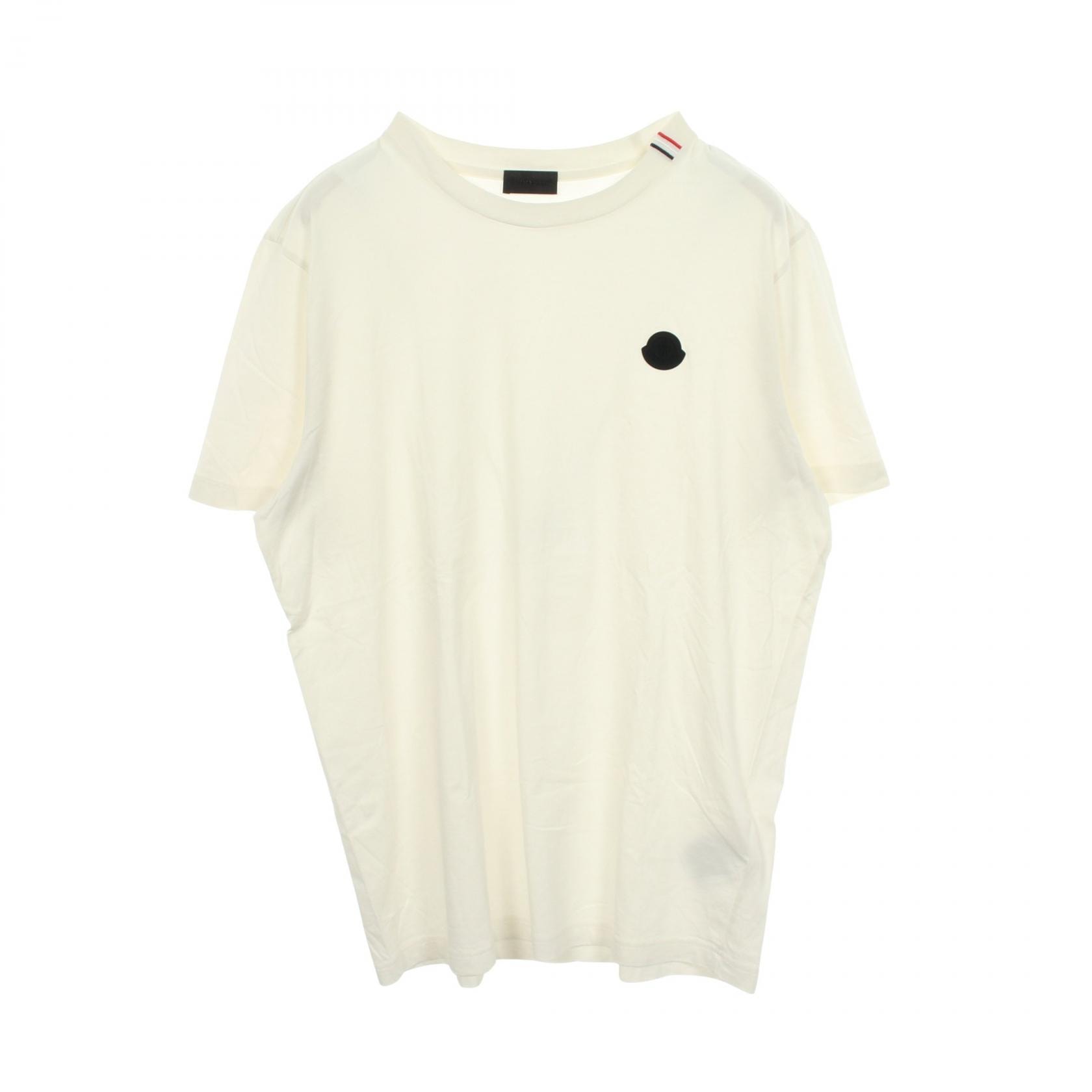 モンクレール MONCLER ロゴ 半袖Tシャツ 衣料品 トップス コットン メンズ ホワイト系 【中古】