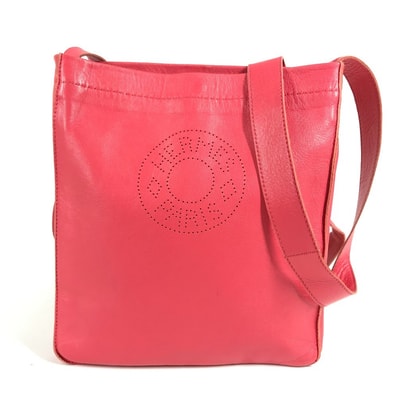 エルメス HERMES クルードセル ロゴ カバン 斜め掛け ポシェット ショルダーバッグ レザー ピンク