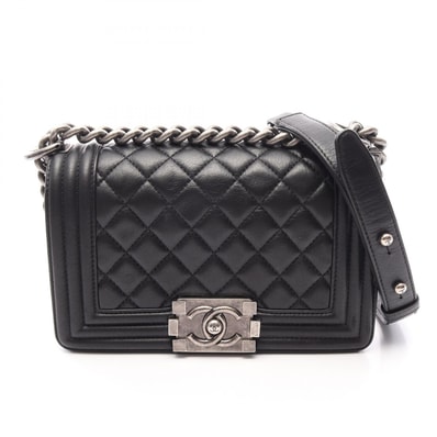 シャネル CHANEL ボーイシャネル スモール ショルダーバッグ バッグ レザー レディース ブラック系 A67085 【中古】