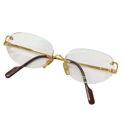 美品 カルティエ ツーポイントメガネ メンズ □16