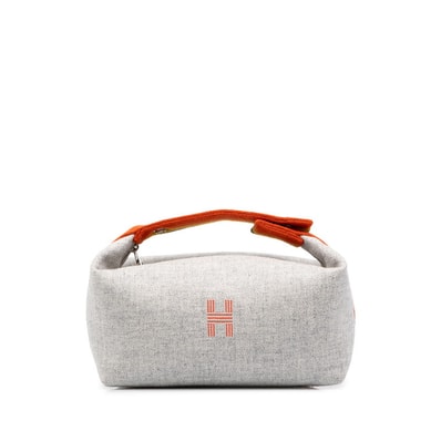 エルメス ブリットアブラック ロカバール ハンドバッグ グリスフランネル グレー ウール レディース HERMES 中古