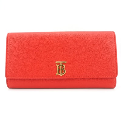 バーバリー BURBERRY 長財布 TB 折り財布 レッド