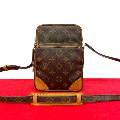 LOUIS VUITTON ルイヴィトン アマゾン モノグラム レザー PVC ショルダーバッグ ブラウン
56079