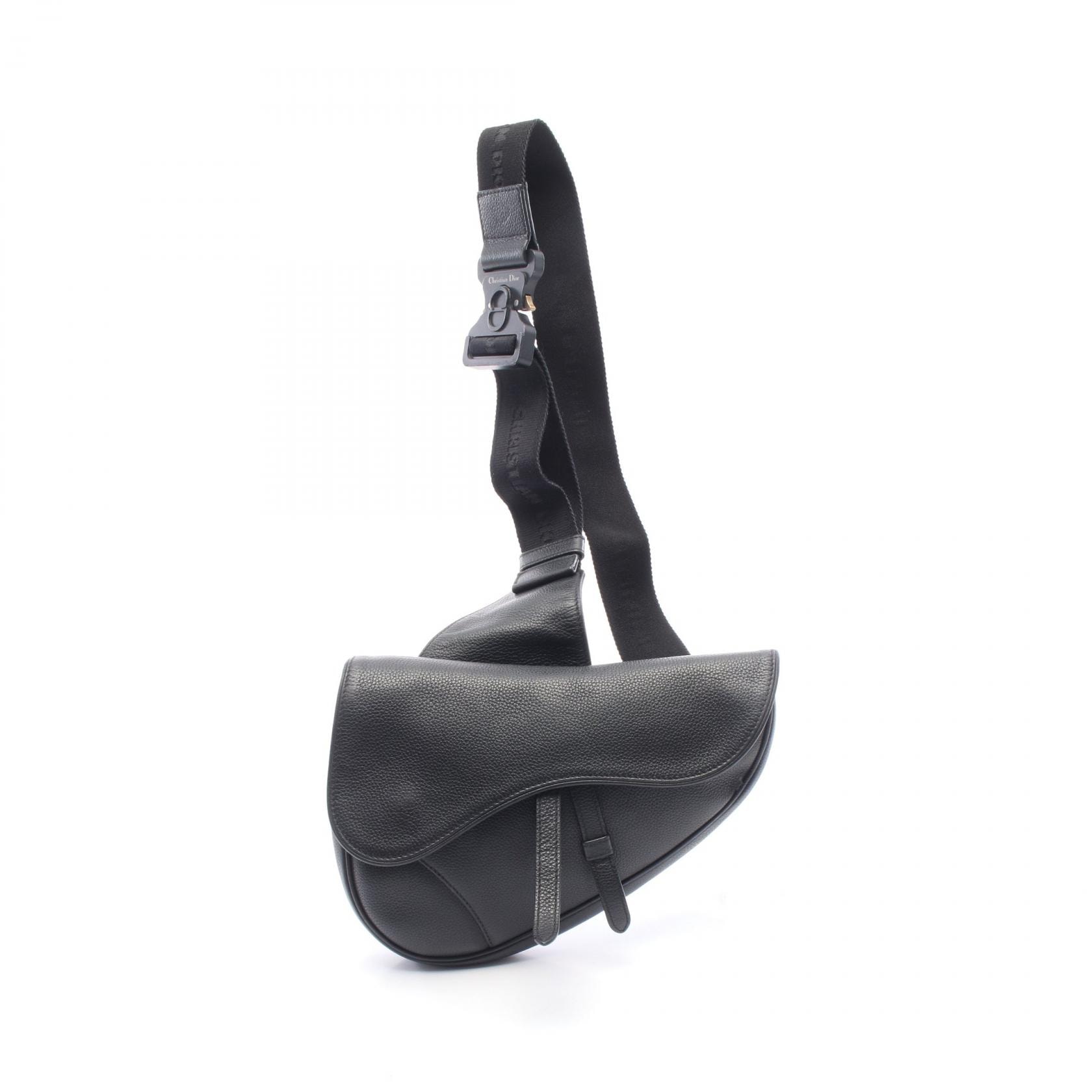 ディオール Dior SADDLE サドル ウエストバッグ ボディバッグ バッグ レザー メンズ ブラック系 【中古】