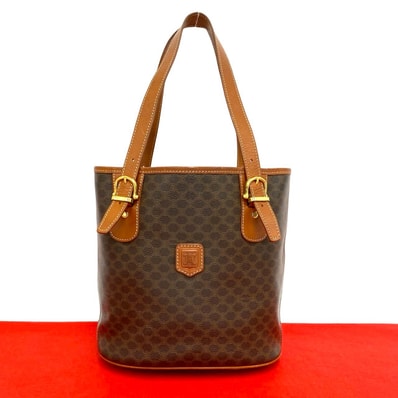 CELINE セリーヌ マカダム ブラゾン 柄 PVC レザー トートバッグ ブラウン
20395