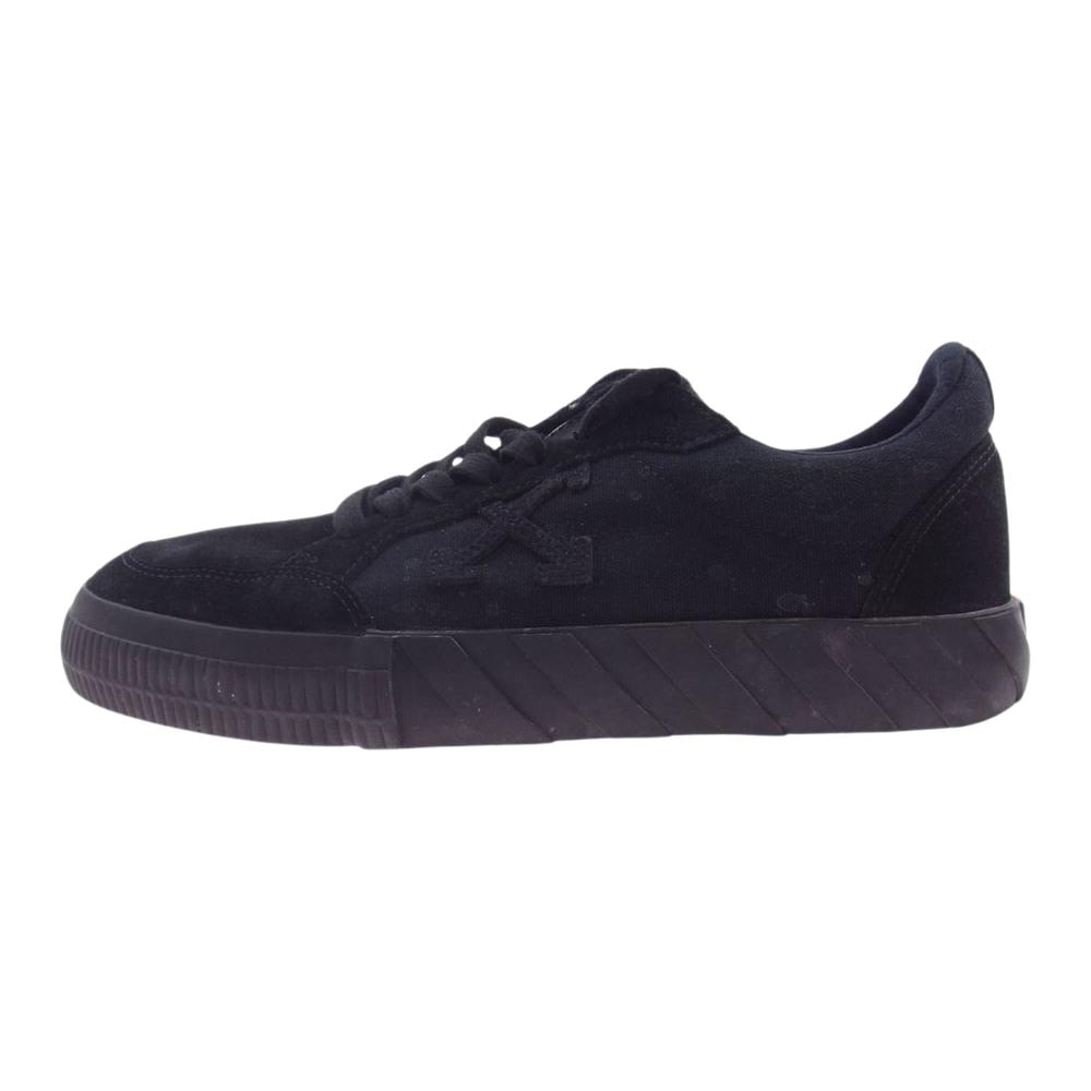OFF-WHITE オフホワイト スニーカー スエード キャンバス ローカット スニーカー ブラック系 40【中古】