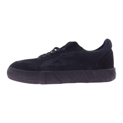 OFF-WHITE オフホワイト スニーカー スエード キャンバス ローカット スニーカー ブラック系 40【中古】