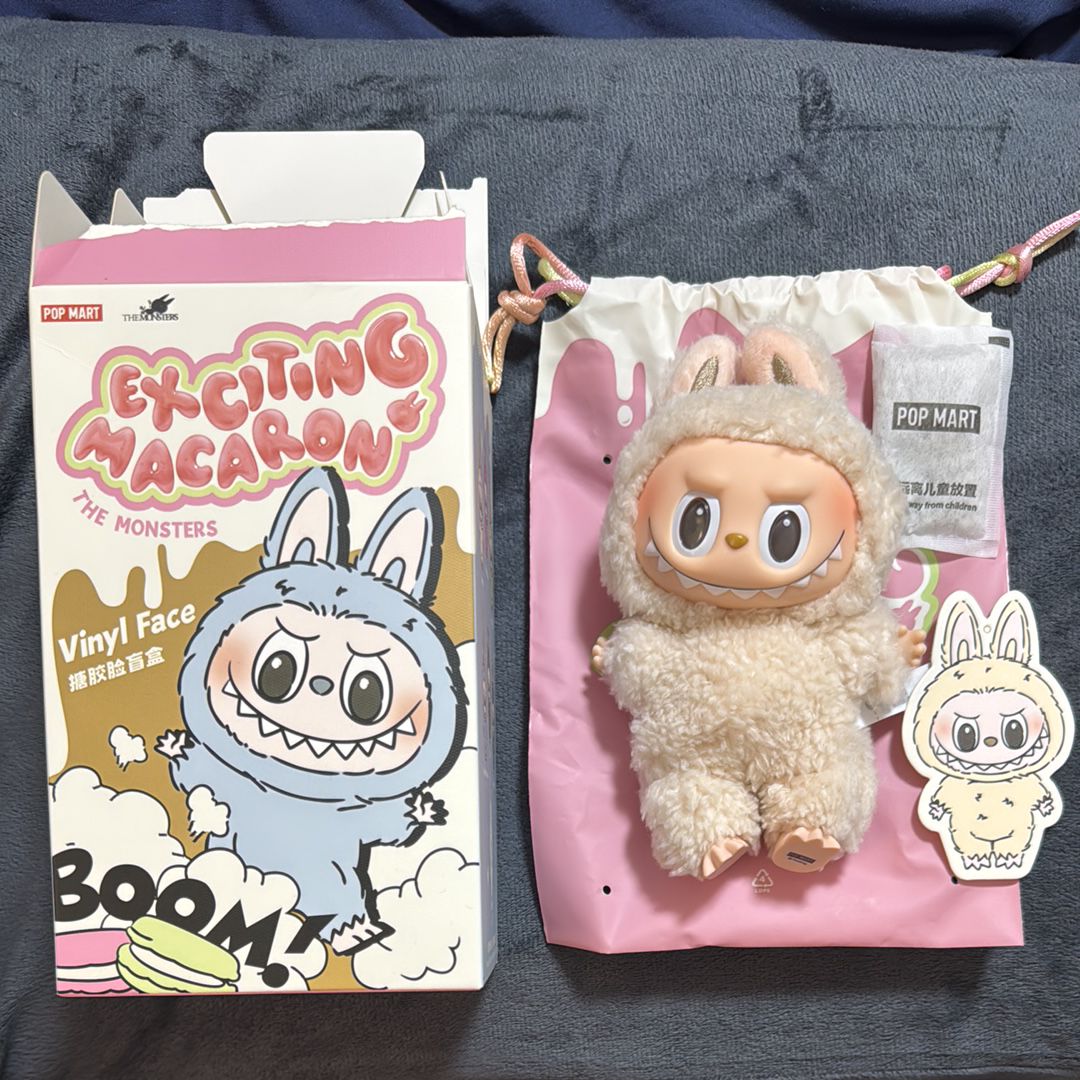 POP MART THE MONSTERS (LABUBU) Exciting Macaron Plush Series SOYMILK