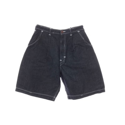 【中古】ジュンヤワタナベ マン JUNYA WATANABE MAN 2025年春夏 ナイロンコットン デニム ショートパンツ ブラックネイビー系【サイズXS】【メンズ】