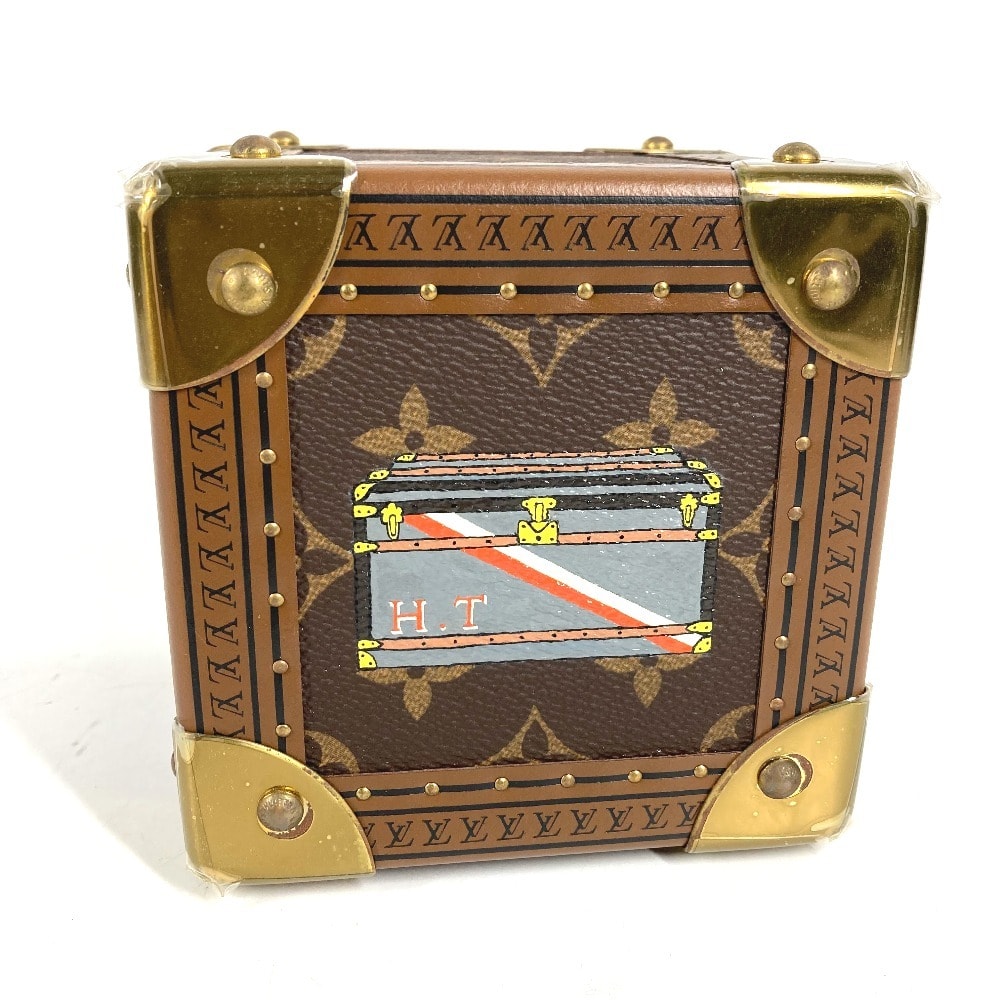 ルイヴィトン LOUIS VUITTON 置物 キューブ サイコロ 大 不明 モノグラム インテリア オブジェ モノグラムキャンバス ブラウン 美品