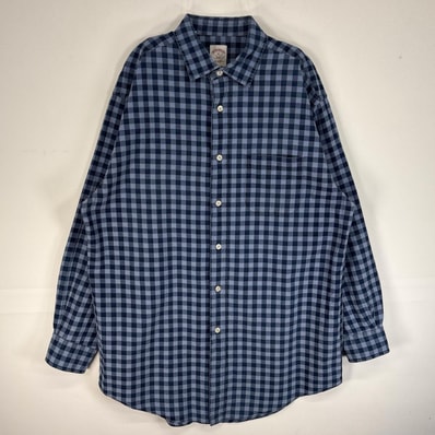 古着 ブルックスブラザーズ Brooks Brothers 長袖シャツ 胸ポケ 346 M ネイビー系 チェック メンズ