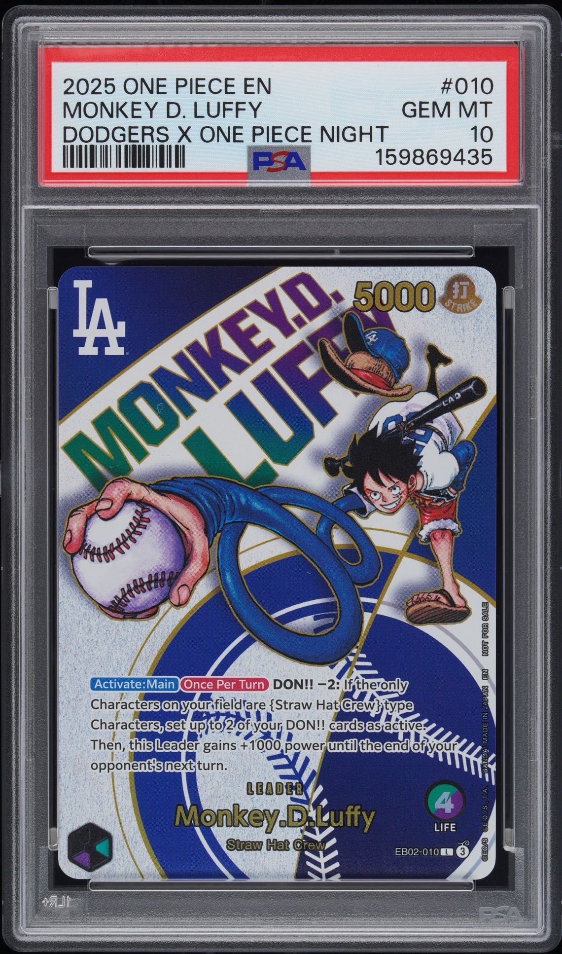 PSA10】モンキー・D・ルフィ L [EB02-010]【英語版】(プロモーション