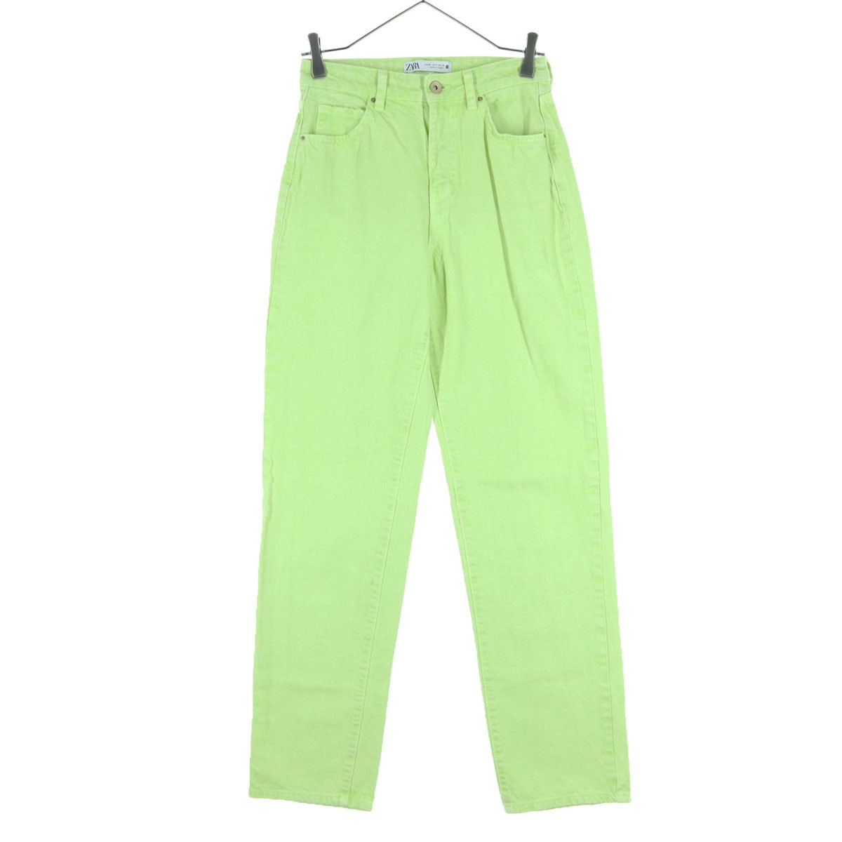 ZARA ザラ ネオンカラー デニムパンツ 34 グリーン
